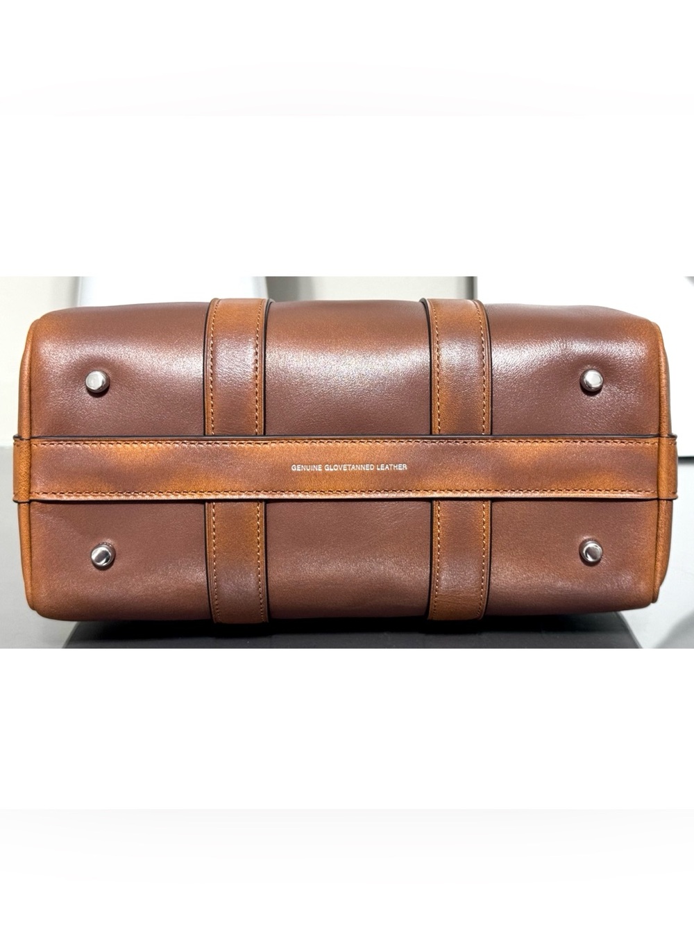 COACH Compass Bag 25 In Loved Leather, SADDLE/BURNT SIENNA - Picture 8 of 10